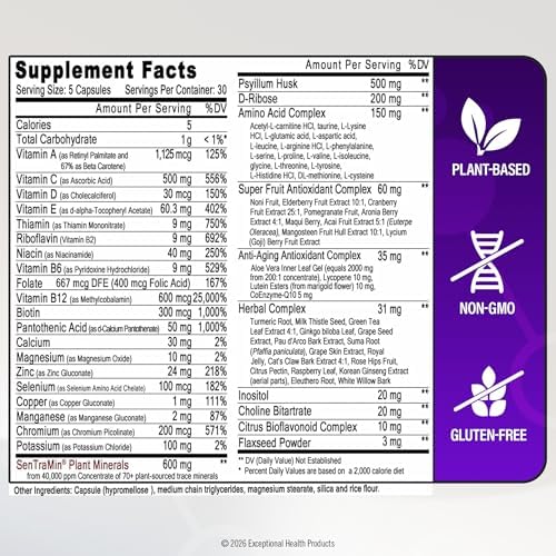 Immuno 150, Suplemento de Soporte Inmunológico, 70 Minerales Vegetales, 13 Vitaminas Esenciales y 68 Nutrientes Adicionales - 150 Cápsulas Vegetales - imagen 5