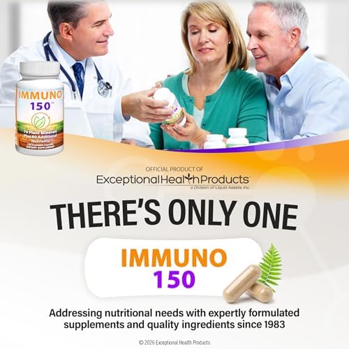 Immuno 150, Suplemento de Soporte Inmunológico, 70 Minerales Vegetales, 13 Vitaminas Esenciales y 68 Nutrientes Adicionales - 150 Cápsulas Vegetales - imagen 6