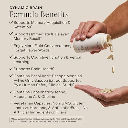 Stonehenge Health Dynamic Brain – Fórmula Nootrópica BacoMind® con Bacopa – Memoria, Recuerdo y Retención, Fosfatidilserina, Huperzina A, DHA y - imagen 2