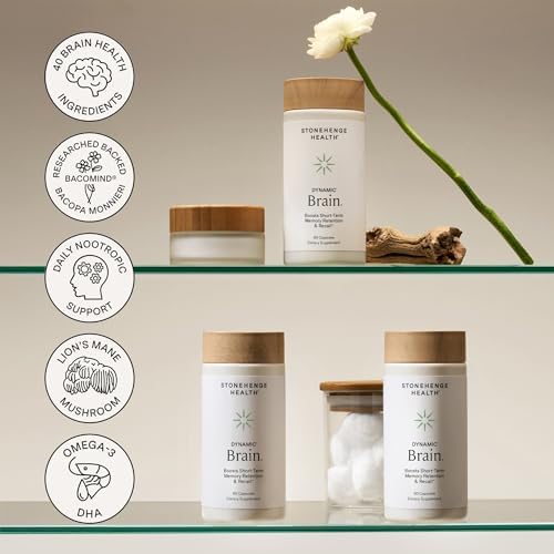 Stonehenge Health Dynamic Brain – Fórmula Nootrópica BacoMind® con Bacopa – Memoria, Recuerdo y Retención, Fosfatidilserina, Huperzina A, DHA y - imagen 6