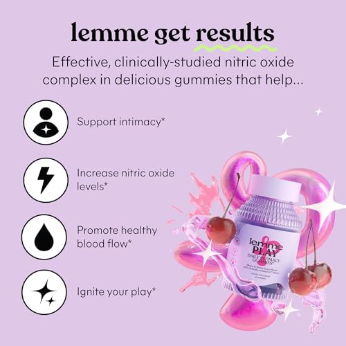 Lemme Play Gummy Intimidad Diaria para Mujeres y Hombres con Complejo S7 de Óxido Nítrico, Maca y Hierba de Cabra - Sabor Cereza (60 piezas) - imagen 2