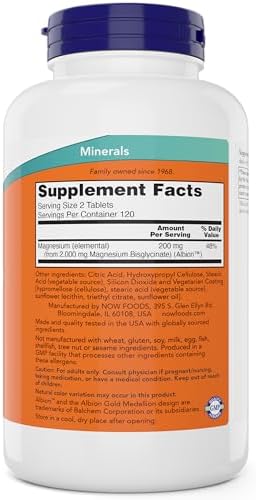 Now Foods Magnesio Glicinato, 240 Tabletas - Apoya la Salud Muscular y Nerviosa - No OGM - imagen 7