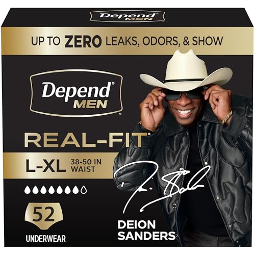 Depend Real Fit Pañales para Adultos, Ropa Interior para Incontinencia para Hombres, Desechables, Máxima Absorción, Grande/Extra Grande, 52 Piezas (2 - imagen 5