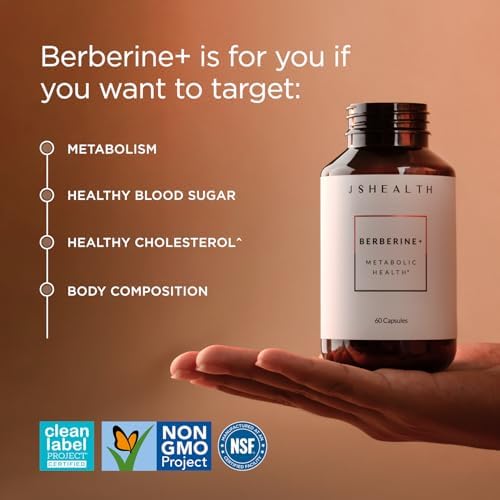 Suplemento de Berberina JSHealth con Berbevis para Apoyo Metabólico. Mayor Potencia para Azúcar en Sangre Normal y Composición Corporal. Por la - imagen 5