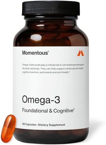 Aceite de Pescado Omega-3 Momentous - Suplemento de EPA y DHA de Alta Potencia para Hombres y Mujeres - Apoya la Salud del Corazón, Articulaciones y - imagen 1