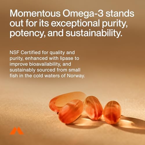 Aceite de Pescado Omega-3 Momentous - Suplemento de EPA y DHA de Alta Potencia para Hombres y Mujeres - Apoya la Salud del Corazón, Articulaciones y - imagen 3