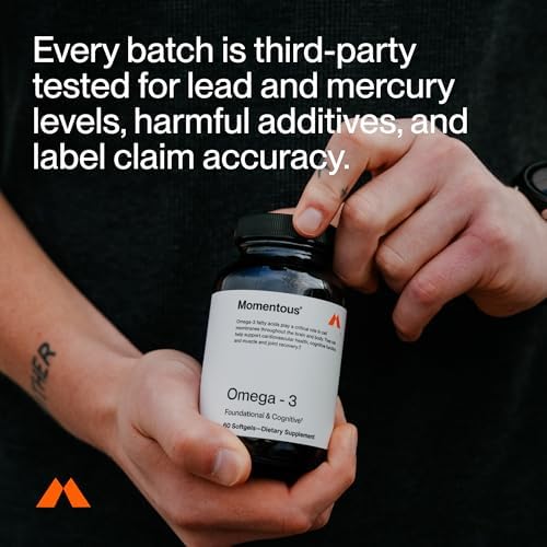 Aceite de Pescado Omega-3 Momentous - Suplemento de EPA y DHA de Alta Potencia para Hombres y Mujeres - Apoya la Salud del Corazón, Articulaciones y - imagen 6