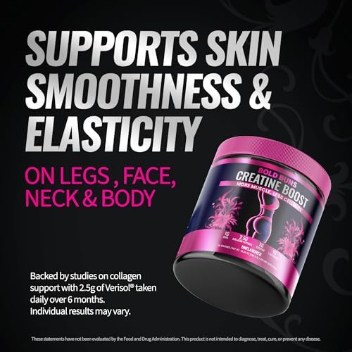 Bold Buns Creatine para Mujeres – Suplemento con Colágeno y BCAA – Apoya el Desarrollo Muscular, Recuperación Post-Entreno, Elasticidad de la Piel, - imagen 3