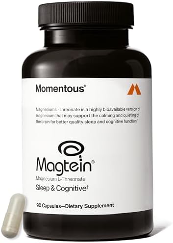 Momentous Magtein Magnesio L-Treonato - Suplemento para el Cerebro y Descanso - Mejora la Función Cognitiva y Calidad del Sueño - 145 mg - 30 - imagen 1