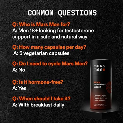 MARS MEN Aumentador de Testosterona Natural para Hombres - Suplemento Premium con Tongkat Ali, Fenogreco, Shilajit y Boro - Apoyo Masculino - Libido, - imagen 7
