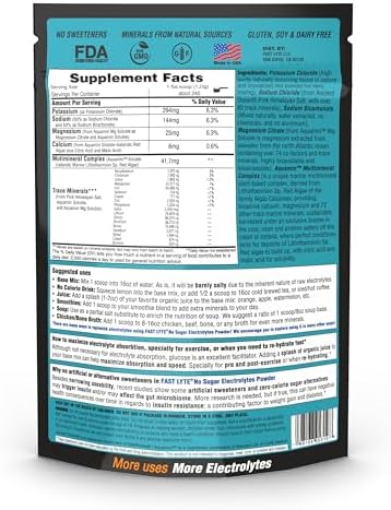 Polvo de Electrolitos FAST LYTE Sin Azúcar | Mezcla en Café, Sopa, Jugo, Agua, Smoothies, Caldo | Sin Edulcorantes ni Saborizantes | Keto y Sin - imagen 2