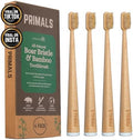 Cepillo de Dientes PRIMALS de Cerda de Jabalí y Bambú (Paquete de 4) - Cerda Premium - 100% Biodegradable - Sin Plástico ni Nylon - Diseño de Secado - imagen 1