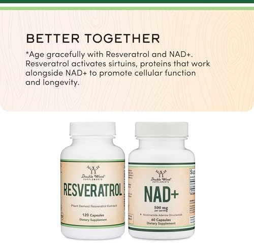 Suplementos Double Wood NAD+ Antienvejecimiento y Regeneración Celular | 500mg de NAD Plus 95% Puro por Porción, Suministro para 30 Días | Similar a - imagen 6