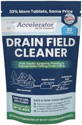 Tabletas Limpiadoras de Drenaje Accelerator de Dr. Pooper (20 Cont.) - Tratamiento para Tanques Sépticos, Atascos, Olores y Lodo - 90% Menos Plástico - imagen 1
