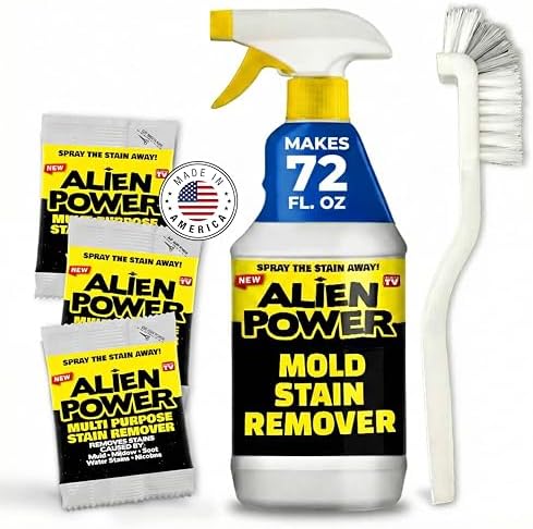 Alien Power Spray Quitamanchas Instantáneo para Moho, Hongos y Juntas, Limpiador Multiusos Sin Fregar para Baño y Superficies del Hogar - 3 Paquetes - imagen 1