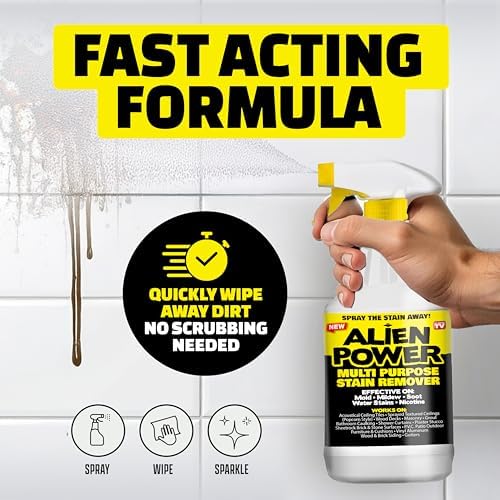 Alien Power Spray Quitamanchas Instantáneo para Moho, Hongos y Juntas, Limpiador Multiusos Sin Fregar para Baño y Superficies del Hogar - 3 Paquetes - imagen 2
