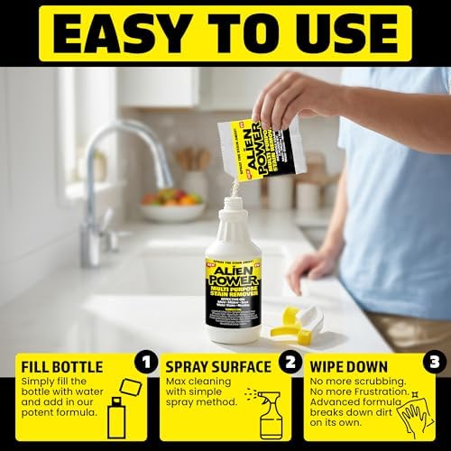 Alien Power Spray Quitamanchas Instantáneo para Moho, Hongos y Juntas, Limpiador Multiusos Sin Fregar para Baño y Superficies del Hogar - 3 Paquetes - imagen 5