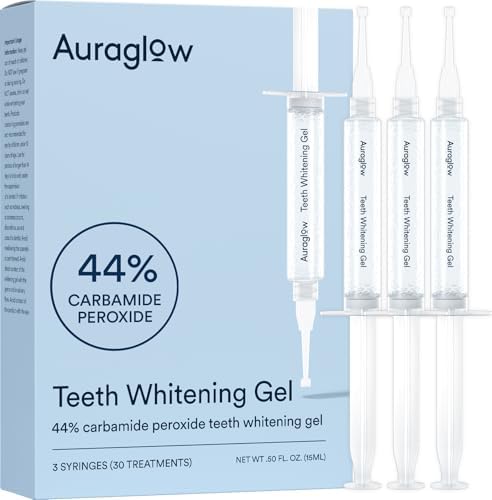 Gel Blanqueador Auraglow 44% para Trays, Retenedores y Alineadores – Blanqueador de Peróxido de Carbamida de Fuerza Dental, 30 Tratamientos, 3 - imagen 1