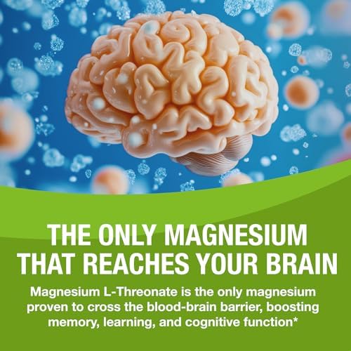 Magtein - Suplemento de Magnesio L-Treonato, Fórmula para Memoria, Concentración, Sueño y Salud Cerebral, 60 Cápsulas Veganas - imagen 3