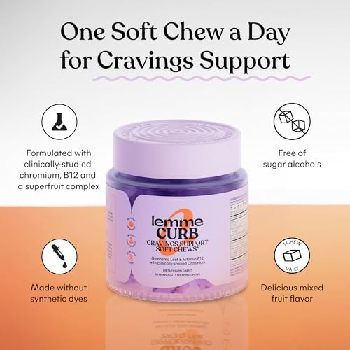 Lemme Curb Cravings Galletas Blandas - Controla el Apetito, Apoya el Metabolismo y el Cuerpo Delgado con Cromo, Gymnema y B12, Sabor a Baya Mixta - imagen 2