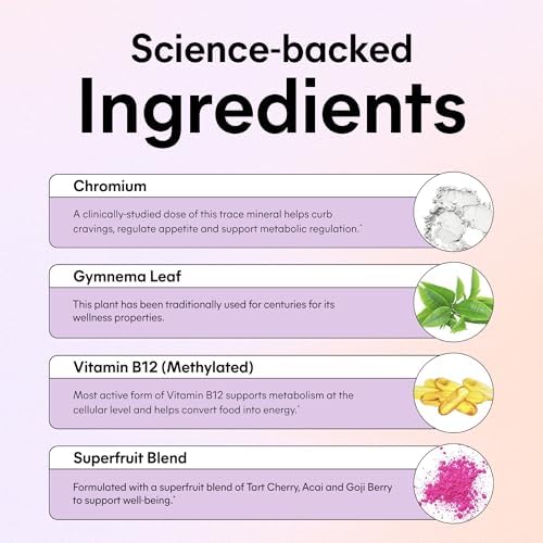 Lemme Curb Cravings Galletas Blandas - Controla el Apetito, Apoya el Metabolismo y el Cuerpo Delgado con Cromo, Gymnema y B12, Sabor a Baya Mixta - imagen 3