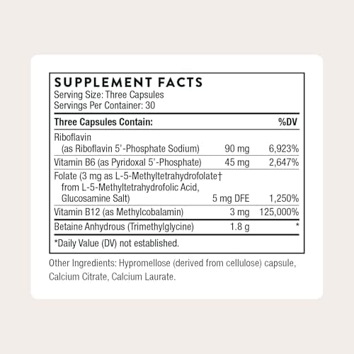 THORNE - Methyl-Guard Plus - Folato Activo (5-MTHF) con Vitaminas B2, B6 y B12 - Apoya la Metilación y Niveles Saludables de Homocisteína* - Sin - imagen 2