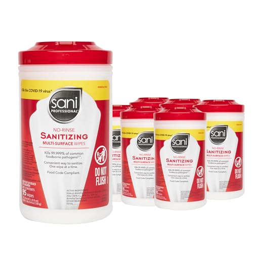 Toallitas Desinfectantes PDI Sani-Professional, Limpieza Multi-Superficie Sin Enjuague para Contacto con Alimentos, 95 Grandes 7.75 x 9, Paquete de 6 - imagen 5