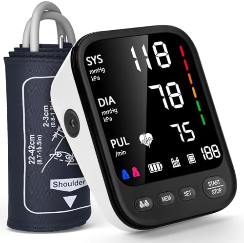 Monitor de Presión Arterial Automático para Brazo Superior con Pantalla Grande Retroiluminada de 4.5 Pulgadas y Manguito Ajustable de 9 a 17 Pulgadas - imagen 1