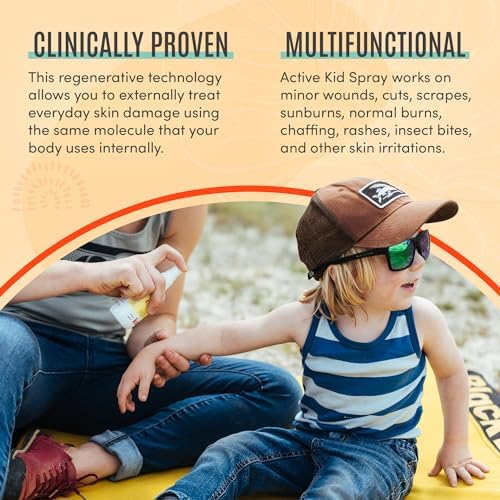 Spray de ros Auxilios Active Skin Repair para Niños - Fórmula Antiséptica Natural y No Tóxica para Cortes, Heridas, Raspones y Más (3oz) - imagen 3