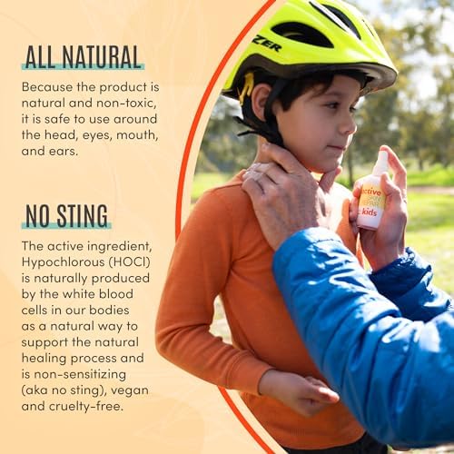 Spray de ros Auxilios Active Skin Repair para Niños - Fórmula Antiséptica Natural y No Tóxica para Cortes, Heridas, Raspones y Más (3oz) - imagen 5