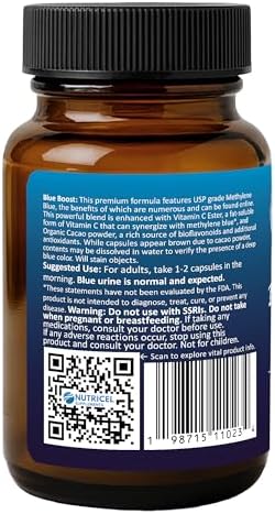 Cápsulas de Methylene Blue Nutricel - Suplemento de Grado Farmacéutico - Hecho en EE.UU. - 12mg (Grado USP) con Vitamina C Ester para Mejor Absorción - imagen 4