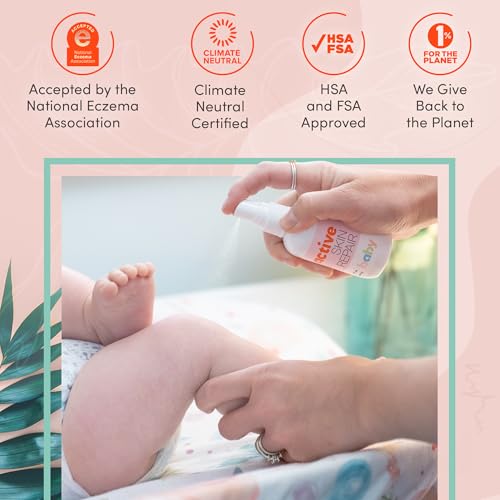 Spray de ros Auxilios Active Skin Repair Natural y No Tóxico para Bebés, Seguro para Dermatitis, Acné, Eczema y Más (3 oz.) - imagen 4