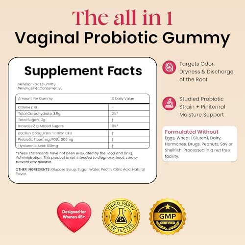 Gomitas probióticas Flora+ para mujeres ALLFEMME, equilibrio de pH, frescura y soporte de olor, con prebióticos y ácido hialurónico, sabor piña, - imagen 5