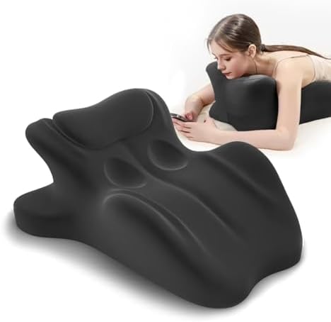 Cojín Wedge Ergonómico de Espuma con Memoria HOMEPAC, Soporte Angulado de 27° para Cuello y Cintura, Multi-Posición - Negro (Tamaño Plus 25.5 * 21.5 - imagen 1