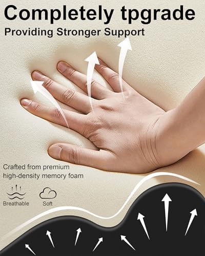 Cojín Wedge Ergonómico de Espuma con Memoria HOMEPAC, Soporte Angulado de 27° para Cuello y Cintura, Multi-Posición - Negro (Tamaño Plus 25.5 * 21.5 - imagen 4