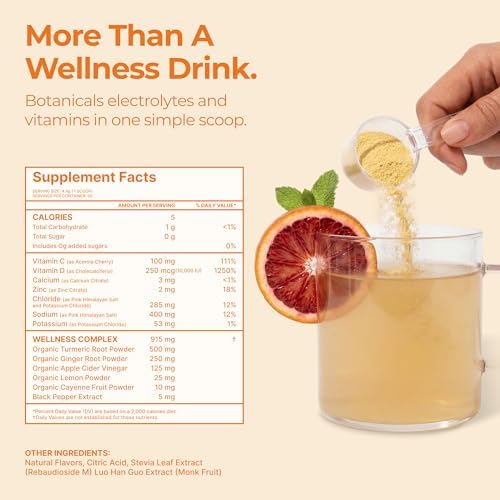 Jupi Polvo de Hidratación y Bienestar – Shots de Cúrcuma y Jengibre, Suplemento de Vitamina C para Energía, Inmunidad y Salud Digestiva – Mezcla - imagen 3