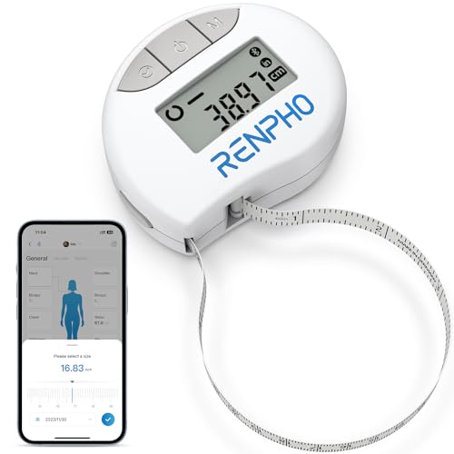 Cinta Métrica RENPHO para Medición Corporal, Smart Tape para Pérdida de Peso, Bluetooth, 60in/150cm, Ideal para Cintura, Caderas, Pecho y Brazos, - imagen 5