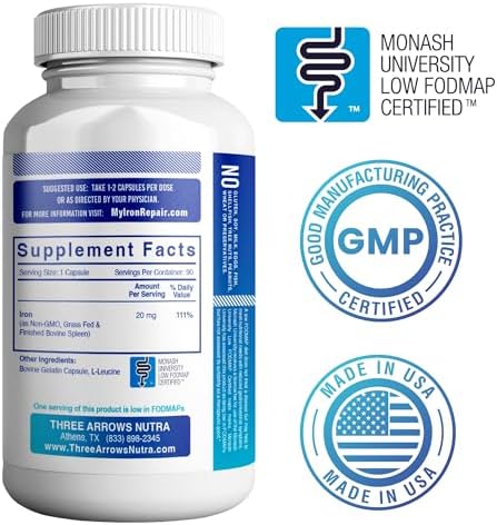Suplemento de Hierro Simply Natural, Mejor Absorción y Suave para el Estómago, Bajo en FODMAP, Aumenta Hemoglobina y Ferritina, 90 Cápsulas de - imagen 2