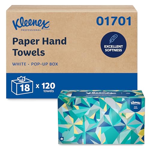 Toallas de Papel de Mano Kleenex Profesional, a Granel (01701), Pockets de Alta Absorción, Caja Pop-Up, Blanca (18 Cajas de 120 Hojas, Total 2,160 - imagen 2