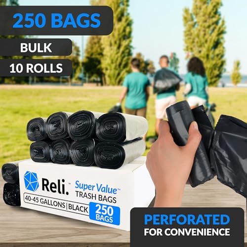 Bolsas de Basura Reli de 40 a 45 Galones | Paquete de 250 Bolsas | Resistente, Color Negro, Ideal para Limpiezas Intensas - imagen 2