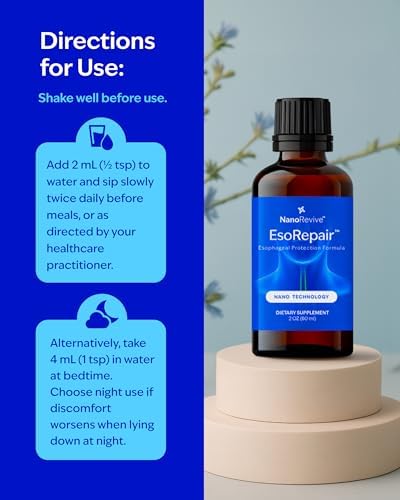 Suplementos EsoRepair Nano para la Salud Esofágica y Estomacal - Confort Digestivo - Olmo Resbaladizo, Zinc L-Carnosina y Extracto de Aloe Vera - Sin - imagen 6
