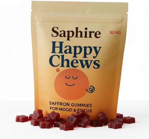 Gomitas SAPHIRE HAPPY CHEWS de Azafrán para Niños | Apoya el Ánimo, la Calma y la Concentración | Extracto de Azafrán, Pasiflora, Hierba de San Juan - imagen 1