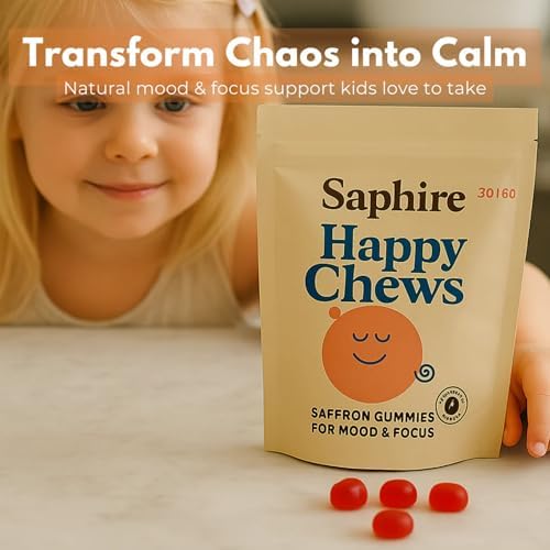 Gomitas SAPHIRE HAPPY CHEWS de Azafrán para Niños | Apoya el Ánimo, la Calma y la Concentración | Extracto de Azafrán, Pasiflora, Hierba de San Juan - imagen 2
