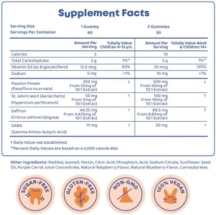 Gomitas SAPHIRE HAPPY CHEWS de Azafrán para Niños | Apoya el Ánimo, la Calma y la Concentración | Extracto de Azafrán, Pasiflora, Hierba de San Juan - imagen 5
