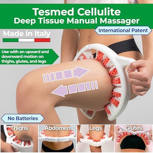 Masajeador Manual Anticelulitis TESMED: Hecho en Italia, Patente con Tecnología de Rodillos Convergentes y Divergentes para Muslos y Glúteos - imagen 2