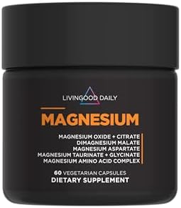 Suplemento de Magnesio Livingood Daily con Magnesio Glicinato, Citrato, Malato, Óxido, Aspartato y Complejo de Aminoácidos, 300mg, 60 Cápsulas para - imagen 1