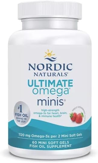 Nordic Naturals Ultimate Omega Minis, Sabor Fresa - 60 Geles Blandos - 1120 mg Omega-3 - Suplemento de Aceite de Pescado - EPA & DHA - Salud Cerebral - imagen 4