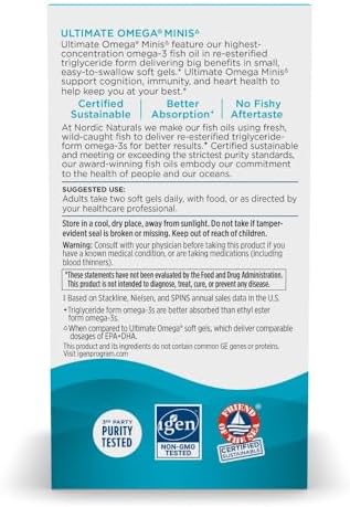Nordic Naturals Ultimate Omega Minis, Sabor Fresa - 60 Geles Blandos - 1120 mg Omega-3 - Suplemento de Aceite de Pescado - EPA & DHA - Salud Cerebral - imagen 7