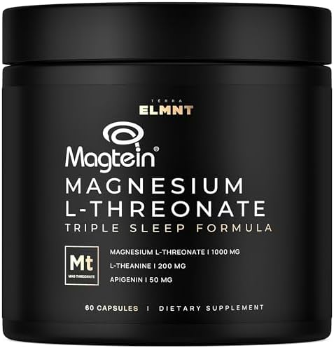 Suplemento de Magnesio L-Treonato Triple Sleep con Apigenina, Teanina y Magtein - Cápsulas de Magnesio de Alta Absorción para Hombres y Mujeres - imagen 1