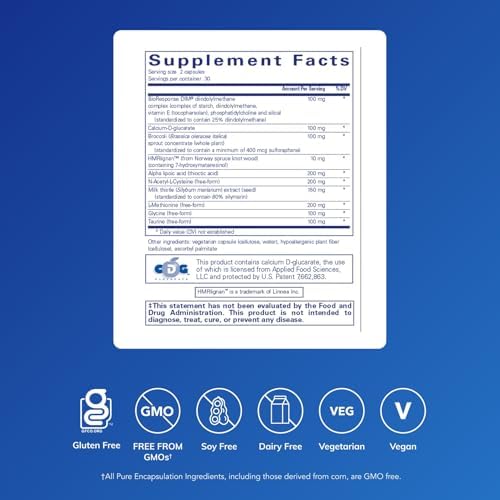 Pure Encapsulations DIM Detox | Suplemento para la Desintoxicación y Salud Celular* | 60 Cápsulas - imagen 2